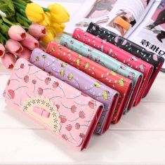 Women Sweet Floral Design Bowknot Mobile Bag Card Holder Clutch
