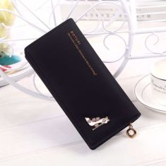 Women Synthetic Leather Foldable Purse Credit Card Holder Long Clutch