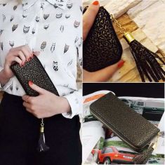 Women Rectangle Money Wallet Printed Long Purse Clutch