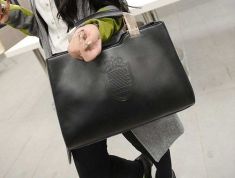 Iron Crown Shield High Quality Woman PU Leather Handbag