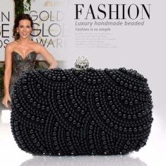Women Pearl Beaded Bridal Clutch