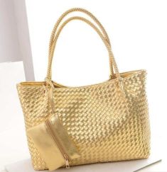 Newest golden shinning handbag women tote handhags