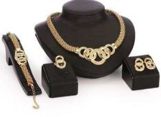 Jewelry Sets African Beads Collar Statement Necklace Earrings Bracelet Fine Rings