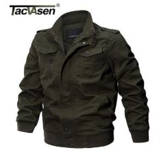 TACVASEN Military Jacket Men Winter Cotton Jacket Coat Army Men's Pilot Jacket Air Force