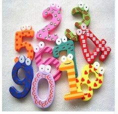 Number 0-9 Wooden Fridge Magnet Kids Math Toys Cartoon Animal Numbers 