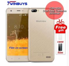 Original Blackview A7 Smartphone Android 7.0 Dual Rear Cameras MT6580A Quad Core 5.0" 1GB+8GB 2800mah 5MP 3G WCDMA Mobile Phone