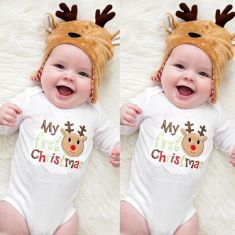 pudcoco Cotton Deer My 1st Newborn Baby Boy Girls Romper