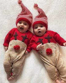 Christmas Baby Clothing Baby Boy Long Sleeve Fall Romper Patchwork Jumpsuit