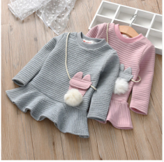 MUQGEW Winter Toddler Kids Baby Girl Cartoon Striped Dress