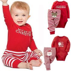 Newborn Baby Girls Boys clothes 2pcs Tops long sleeve