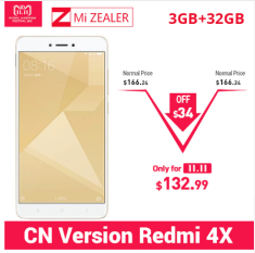 Original Xiaomi Redmi 4X 3GB RAM 32GB ROM Mobile Phone Snapdragon 435 Octa Core 5.0" 4100mAh