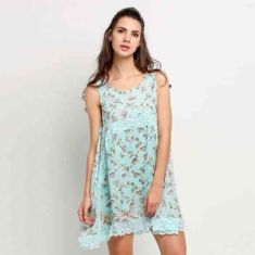 Women Summer Lace Chiffon Floral Beach Dress