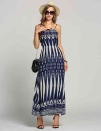 Summer Women Strap Print Maxi