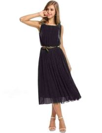Women Sundress Elastic Waist Party Beach Chiffon Dress