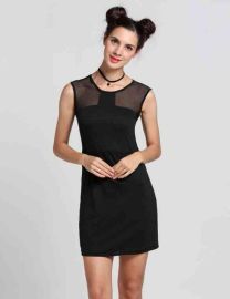 Women's Mesh Patchwork Bodycon Mini Dress
