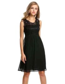 Zeagoo Women Slim Lace Chiffon Cocktail Party Dress
