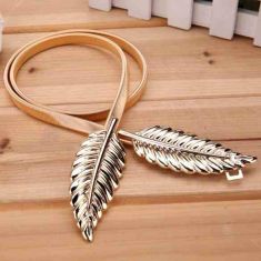 New Style Lady Fashion Women Trendy Belt Alloy Leaf Waistband Waist Belt Elastic Straps