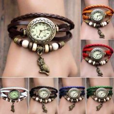 Women Leather Wrist Watch Bracelet