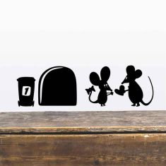 3d Funny mouse hole wall stickers decals