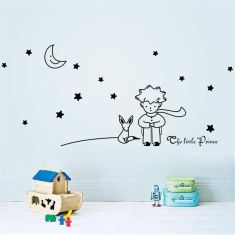 Little Prince With Fox Moon Star home decor wall sticker