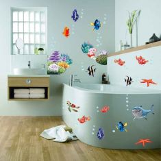 Removable Wall Stickers sea fish cartoon