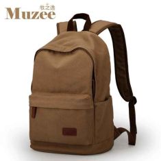 Male Canvas Backpack College Student School Backpack 