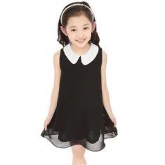 summer Chiffon dress new girl dress new free shipping for 3-11 age bow floral Girls Princess Party Bow Kids Formal Dress 23