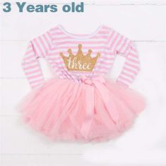 2017 Winter Baby Girls 1st Birthday Dress Children Clothing Girls Infant Princess Tutu Dress For Girl Clothes Size 1 2 3 Years