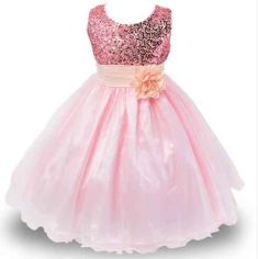 3-14yrs Hot Selling Baby Girls Flower sequins Dress High quality Party Princess Dress Children kids clothes 9colors