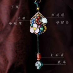 fashion Chinese wind ethnic jewelry nature stones vintage necklace ,new ethnic agate necklace,handmade glass glazed necklace