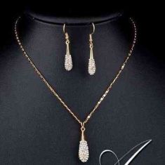 18K Real Gold Plated Water Drop Necklace