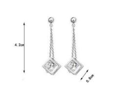 High Quality Austrian Crystal Square Cubic Sets Pendant Necklaces