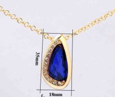 Women's18k Yellow Gold Filled Emerald/White/Blue Sapphire
