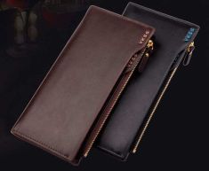 Genuine+PU Leather Wallet Purse Money Clips,Multfunctional Long Design Man wallet