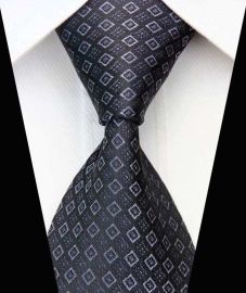 Dot Stripe Classic 100% Silk Neck Tie Design 3