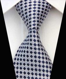 Dot Stripe Classic 100% Silk Neck Tie Design 6