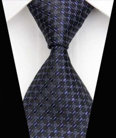 Dot Stripe Classic 100% Silk Neck Tie Design 11
