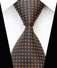 Dot Stripe Classic 100% Silk Neck Tie Design 12