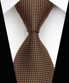 Dot Stripe Classic 100% Silk Neck Tie Design 16