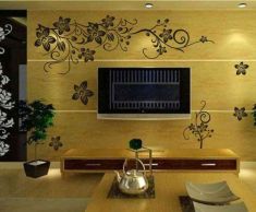 hot selling 130*80cm classical black flower wall decals zooyoo027s living room floral wall stickers home decoration wall arts