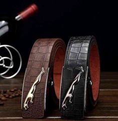 Leopard Plate Buckle Men Belt