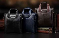 GENUINE LEATHER Cowhide Shoulder Men's Bag