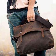 Designer Brand  Man's  casual Vintage Canvas Leather Bags