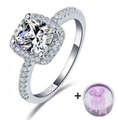 Real 925 Sterling Silver CZ Diamond for Women Wedding Jewelry Pure 100%