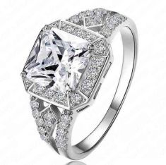 18K Gold/Platinum Plated Clear AAA Swiss Cubic Zircon Inlayed Couple Knuckle Rings