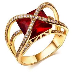 18K Gold and Cubic Zirconia Pave Setting Lead