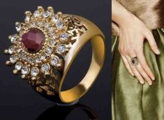 18K Gold Filled Rhinestone Luxury Crystal Flower shape