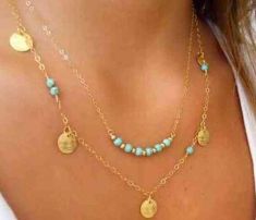 Choker Gold Plated Turquoise Personality Infinity Beads Necklaces