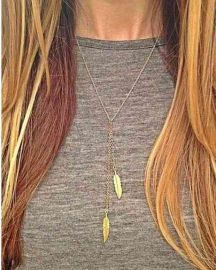 Leaf Pendant Necklace Fashion Jewelry