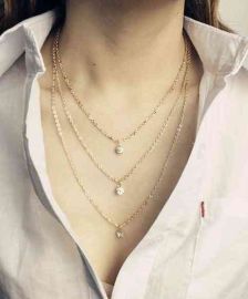 Bohemia 3 Layer Chain Link Rhinestone Necklace